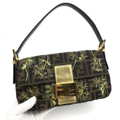 Alternative view of FENDI ZUCCA FLORAL BAGUETTE BAG