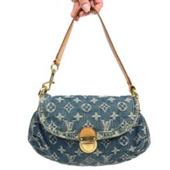 LOUIS VUITTON DENIM PLEATY SHOULDER BAG