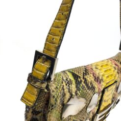 Alternative view of FENDI MULTI COLOUR PYTHON SNAKESKIN BAGUETTE SHOULDER BAG WITH METAL/MIRROR DETAILING
